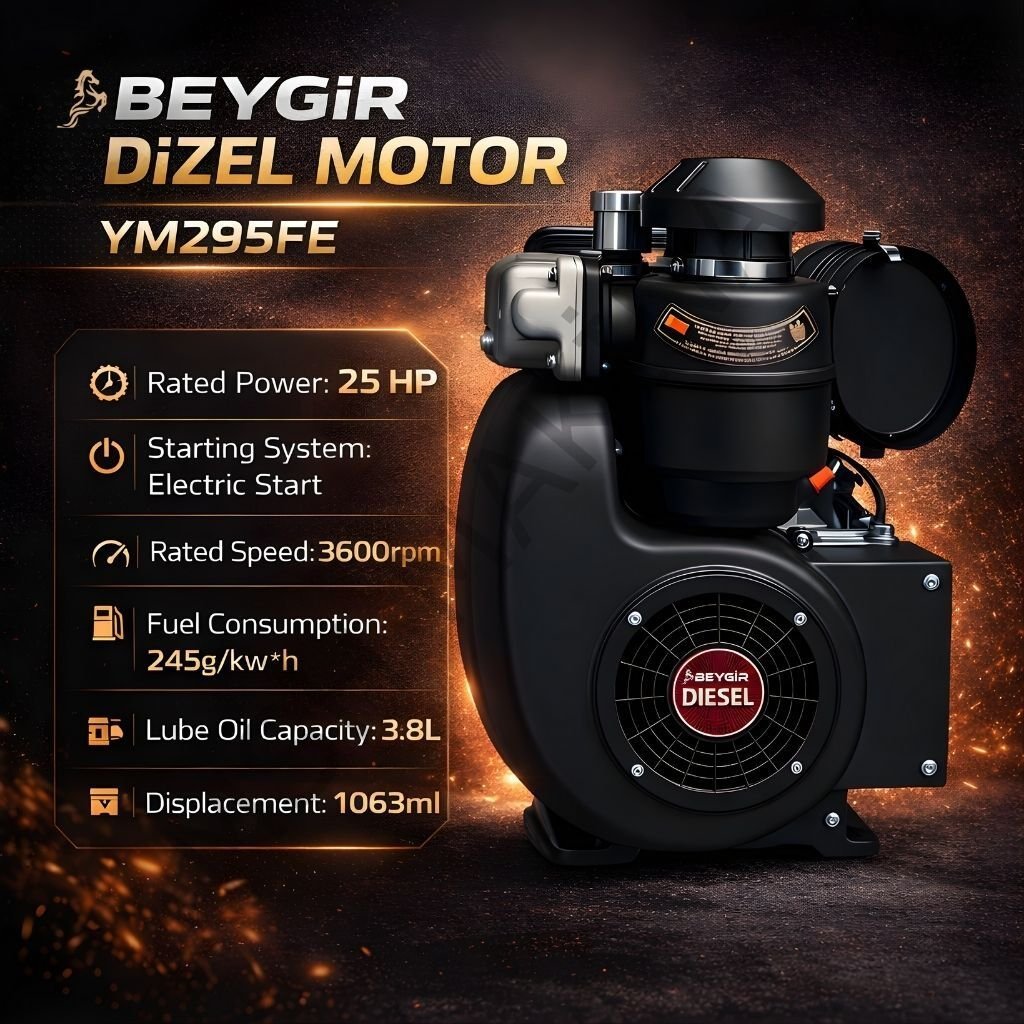 DİZEL MOTOR 295 FE 25 HP/1100 CC MARŞLI