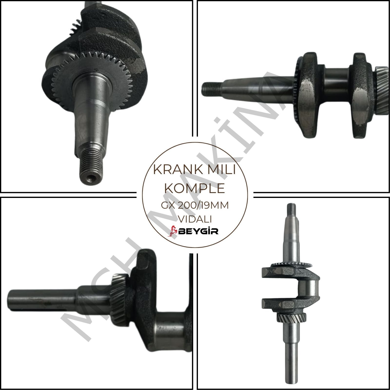 KRANK MİLİ KOMPLE GX200/19 mm VİDALI
