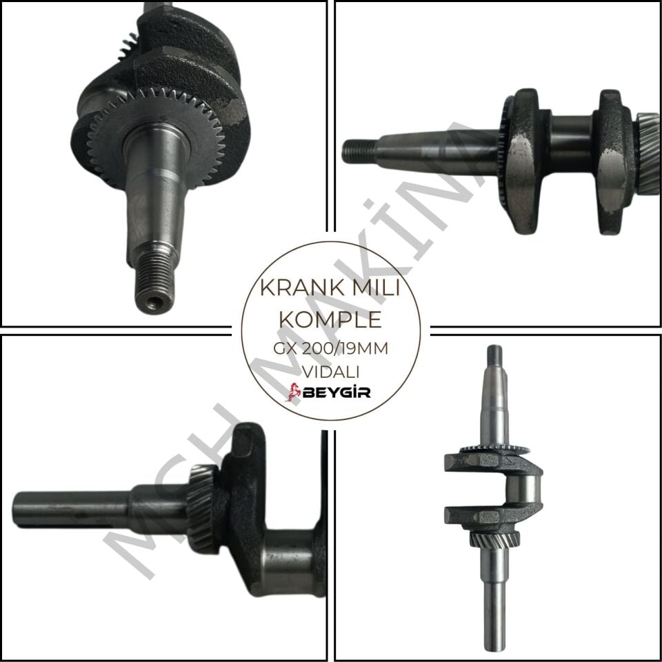 KRANK MİLİ KOMPLE GX200/19 mm VİDALI