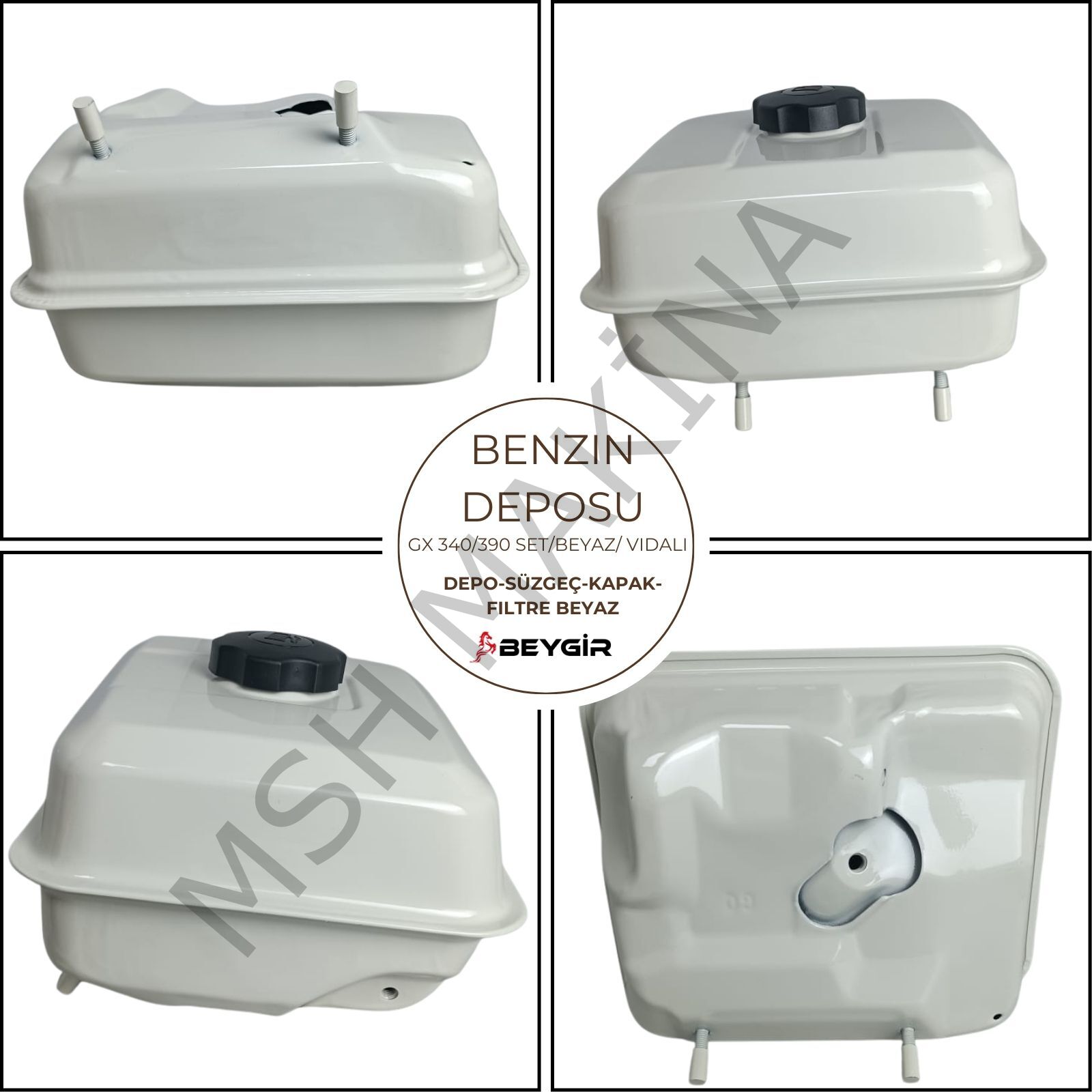 BENZİN DEPOSU GX 340-390 SET/BEYAZ-VİDALI