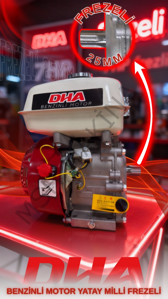 BENZİNLİ MOTOR YATAY MİLLİ FREZELİ 25 MM 7.5 HP