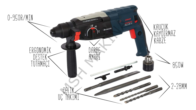 Hırdavat/Matkap-Pno.Kırıcı/Delici-36W-950rpm-28mm 2.28 BS PNO.KIR.DELİCİ