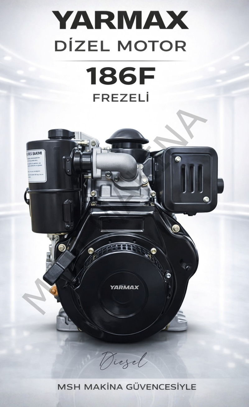 DİZEL MOTOR 186FA 10 HP FREZELİ İPLİ