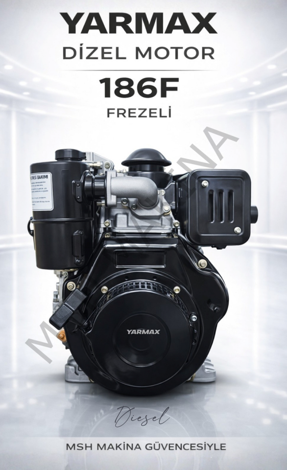 DİZEL MOTOR 186FA 10 HP FREZELİ İPLİ