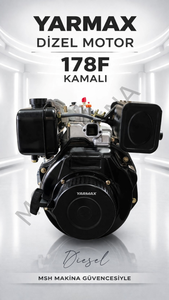 DİZEL KAMALI MOTOR 178F 7HP İPLİ