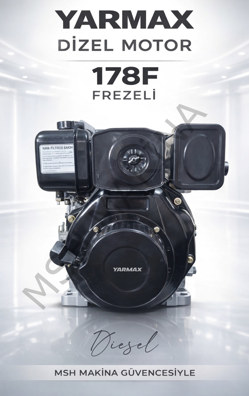 DİZEL FREZELİ MOTOR 178F 7HP İPLİ