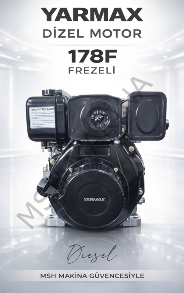 DİZEL FREZELİ MOTOR 178F 7HP İPLİ