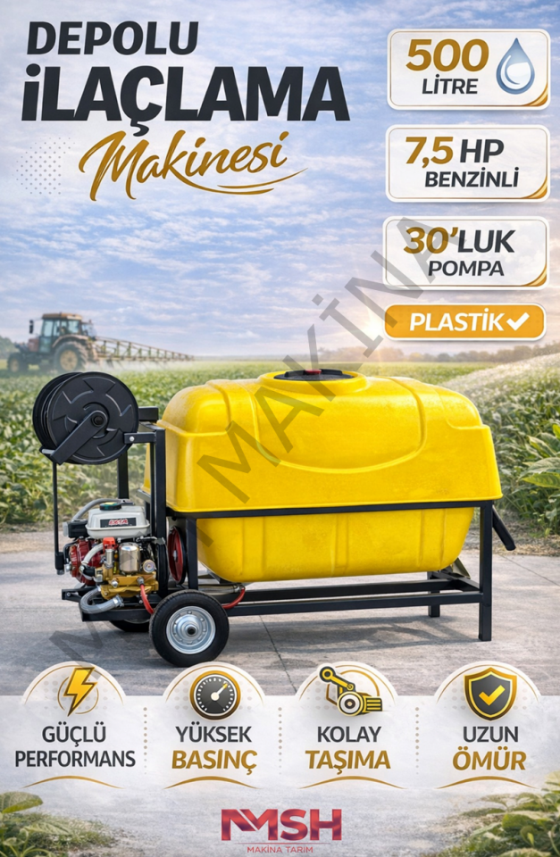 PÜLVERİZATÖR 500 LT PLASTİK