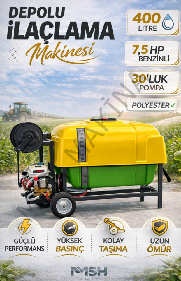 PÜLVERİZATÖR 400 LT POLYESTER