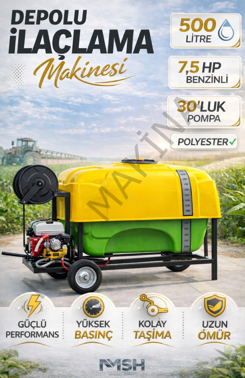 PÜLVERİZATÖR 500 LT POLYESTER