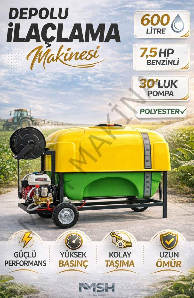 PÜLVERİZATÖR 600 LT POLYESTER