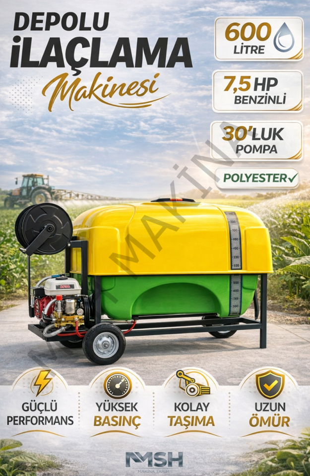 PÜLVERİZATÖR 600 LT POLYESTER